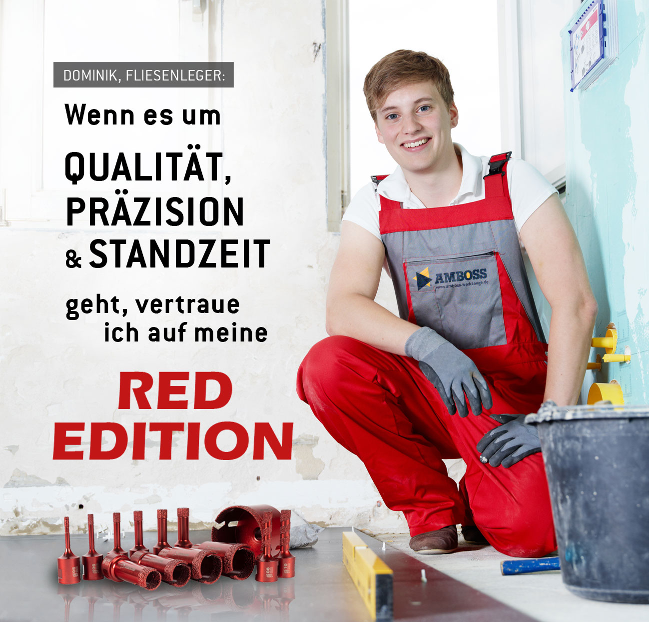 Amboss "Red Edition 8" Profi Diamantbohrkronen-Set 