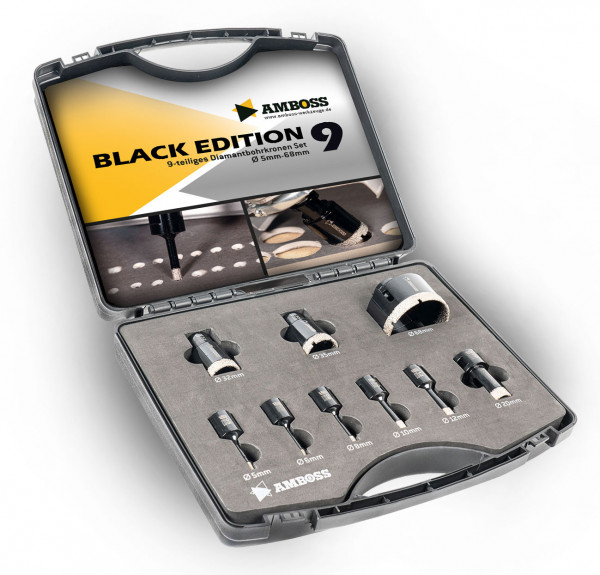 Amboss - Diamant Bohrkronen Set - Premium Black Edition